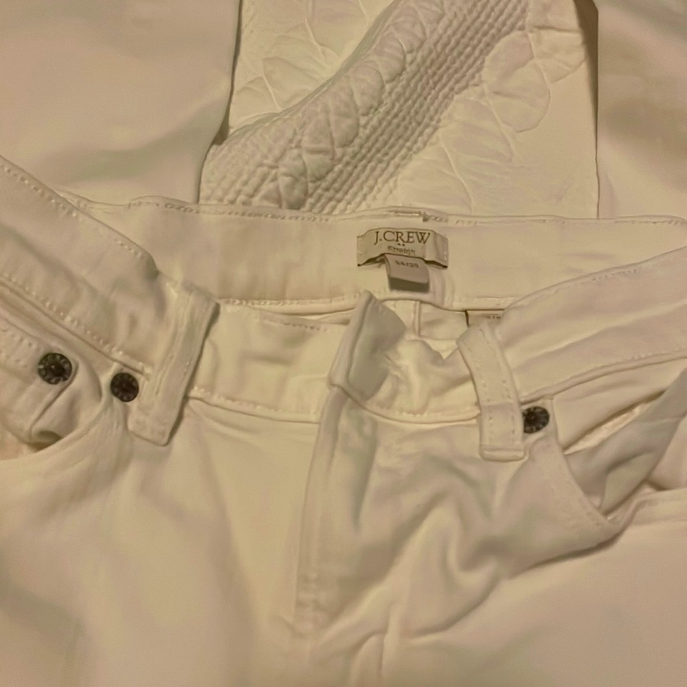 Like new long Jcrew white denim